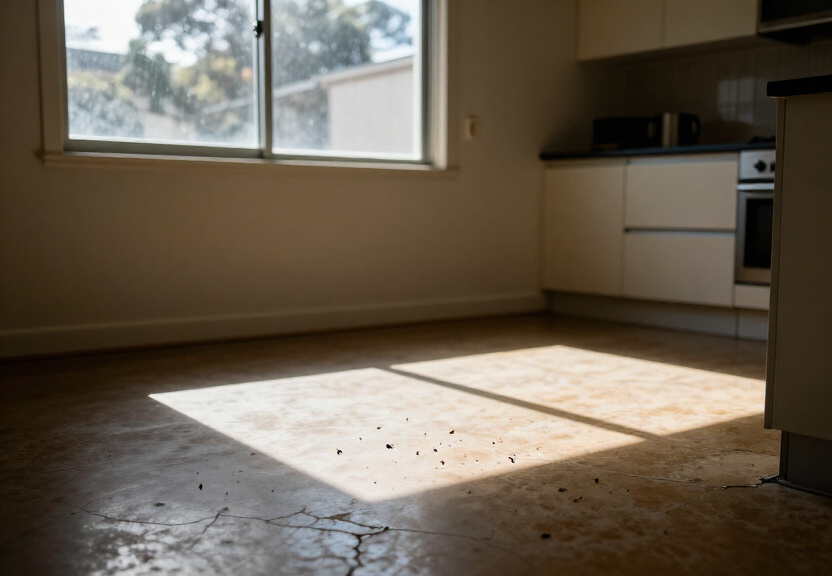 Cockroach infestation in a Georges Hall kitchen before treatment